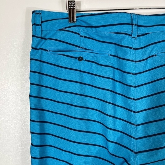 Quiksilver Amphibian Mens size 36 Shorts Swim Trunks Blue Stripe Stretch - Picture 5 of 13